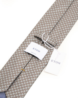 Eton Micro Floral Woven Silk Tie Mid Grey 2 10222