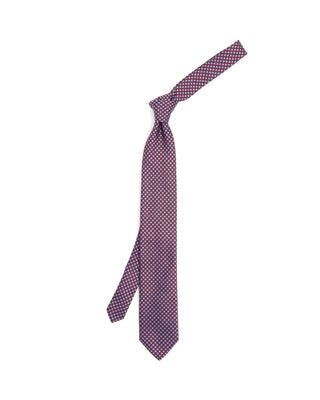 Eton Micro Floral Woven Silk Tie Dark Red 10217