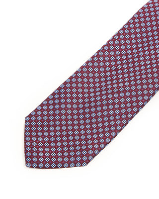 Eton Micro Floral Woven Silk Tie Dark Red 1 10231
