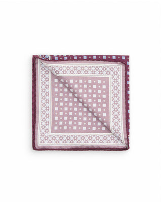 Eton Medallion Floral Silk Twill Pocket Square Dark Red 1 10105
