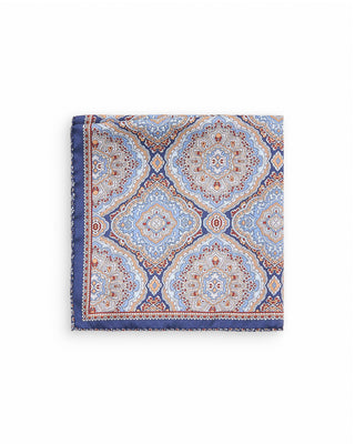 Eton Two Face Silk Pocket Square Navy Blue 10083