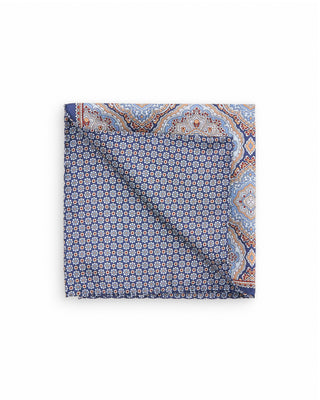 Eton Two Face Silk Pocket Square Navy Blue 1 10084