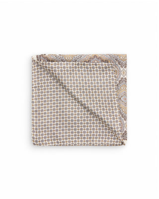 Eton Two Face Silk Pocket Square Beige 1 10135
