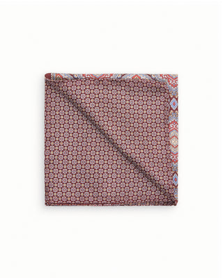 Eton Two Face Silk Pocket Square Dark Red 1 10111