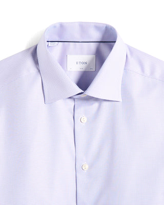 Eton Semi Solid Dobby Slim Shirt Mauve 7 10594