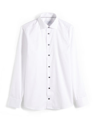 Eton Signature White Twill Slim Shirt With Black Buttons White 5 10784