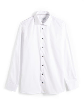 Eton Signature White Twill Contemporary Shirt With Black Buttons White 8 10788