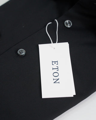 Eton Signature Twill Black Contemporary Dress Shirt Black 1