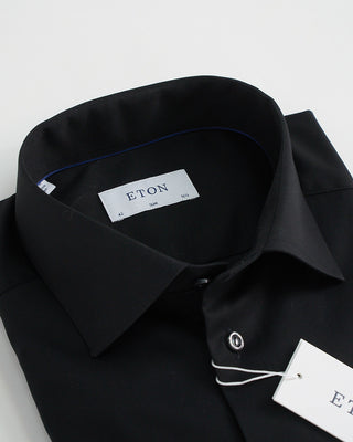 Eton Signature Twill Black Slim Dress Shirt Black 1 3