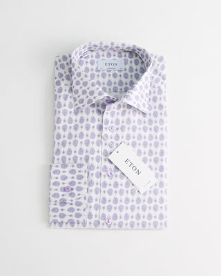 Eton Paisley Print Contemporary Shirt Mauve 