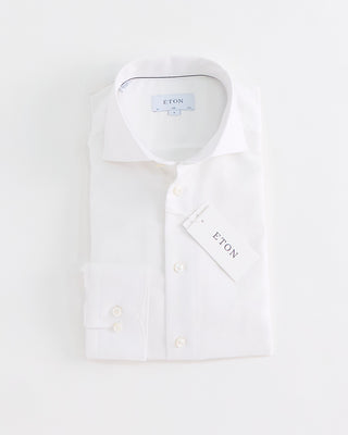 Eton White Cotton Linen Slim Shirt White 1