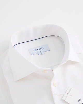 Eton White Cotton Linen Slim Shirt White 1 2