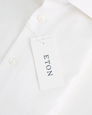 Eton White Cotton Linen Slim Shirt White 1 3