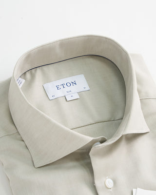 Eton Beige Cotton Linen Slim Shirt Beige  1