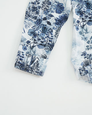 Eton Floral Print Cotton Tencel Slim Shirt Navy 1 1