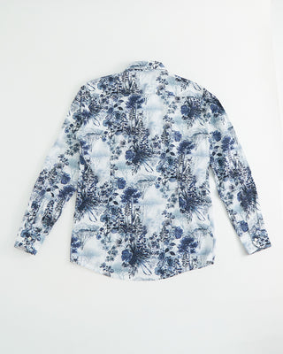 Eton Floral Print Cotton Tencel Slim Shirt Navy 1 4
