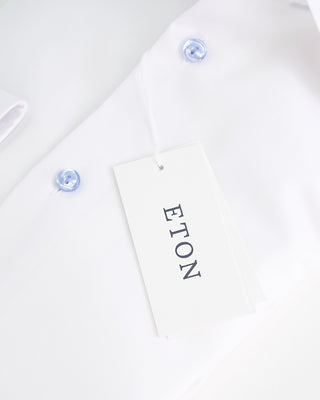 Eton Signature Twill Contemporary Shirt W Coloured Buttons White  3