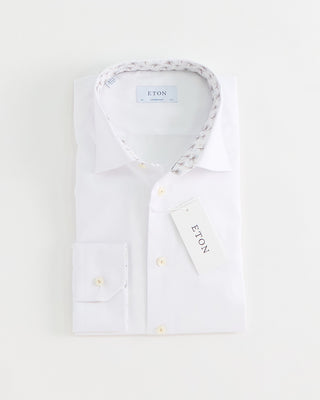 Eton Solid Twill Contemporary Shirt W Contrast White 1 3
