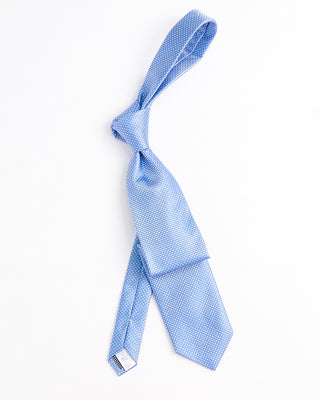 Eton Geometric Silk Tie Light Blue 