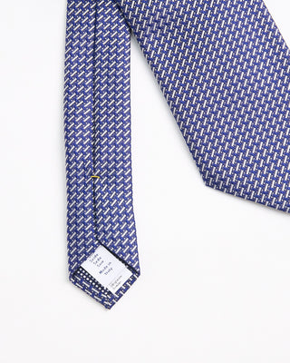 Eton Geometric Silk Tie Navy 