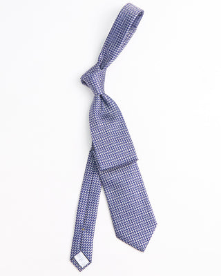 Eton Geometric Silk Tie Navy  2