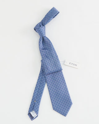 Eton Silk Geometric Woven Tie Blue 1