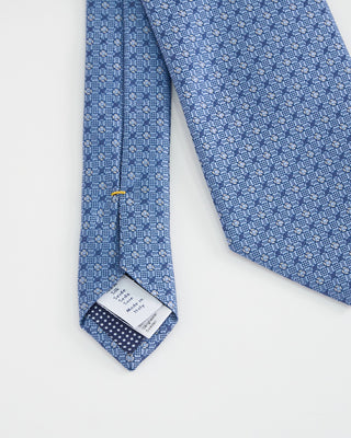 Eton Silk Geometric Woven Tie Blue 1 2
