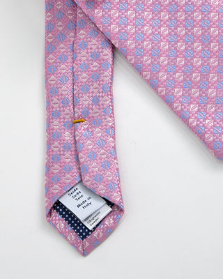 Eton Geometric Woven Silk Tie Pink 1 2