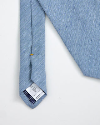 Eton Solid Silk Linen Tie Light Blue 1 1