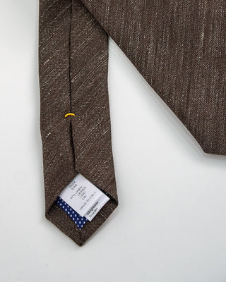 Eton Solid Silk Linen Tie Brown 1 2