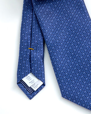 Eton Geometric Woven Silk Tie Blue 1 1