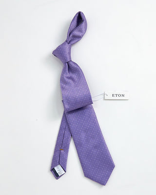 Eton Geometric Woven Silk Tie Purple 1