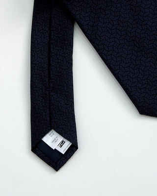 Eton Geometric Woven Silk Tie Navy 1 1