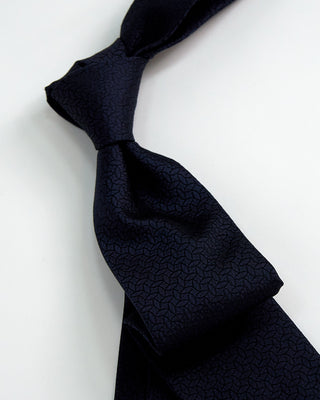 Eton Geometric Woven Silk Tie Navy 1 2