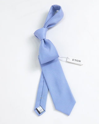 Eton Semi Solid Woven Silk Tie Light Blue 1