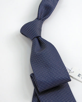 Eton Semi Solid Woven Silk Tie Navy 1 2