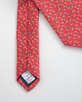 Eton Floral Print Woven Tie Red 1 1