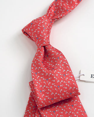 Eton Floral Print Woven Tie Red 1 2