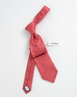 Eton Floral Print Woven Tie Red 1