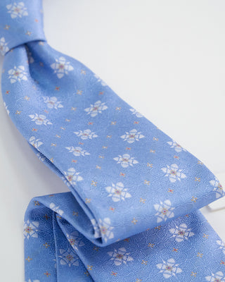 Eton Floral Woven Silk Tie Blue 1 1