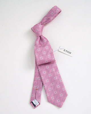 Eton Floral Woven Silk Tie Pink 1