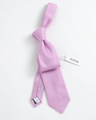 Eton Semi Solid Woven Silk Tie Pink 1