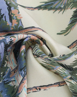 Eton Silk Palm Tree Print Pocket Square Green 1 2