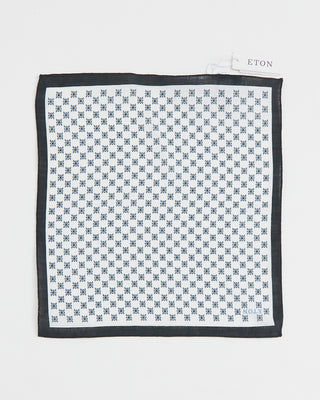 Eton Floral Linen Pocket Square Blue 1