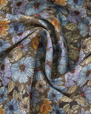 Eton Silk Floral Pocket Square Brown 1 2