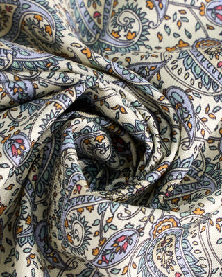 Eton Silk Paisley Print Pocket Square Light Blue  2