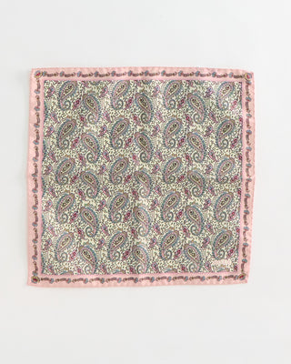 Eton Silk Paisley Print Pocket Square Pink 