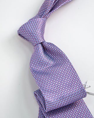 Eton Geometric Woven Silk Tie Pink 1 2