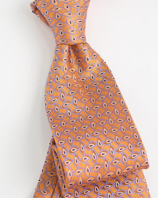 Eton Geometric Silk Tie Orange  1