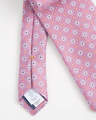 Eton Geometric Silk Tie Pink 